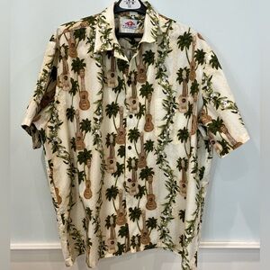 MD Fashion of Hawaii Vintage USA Hawaiian Ukelele Short Sleeve Shirt Mens 3XL